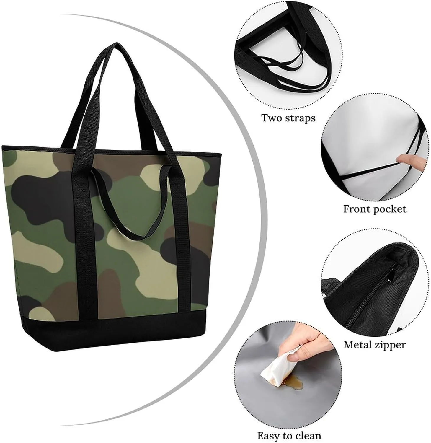 Women's Spacious Thermal Shoulder Bag Stylish Insulated Shopping Tote