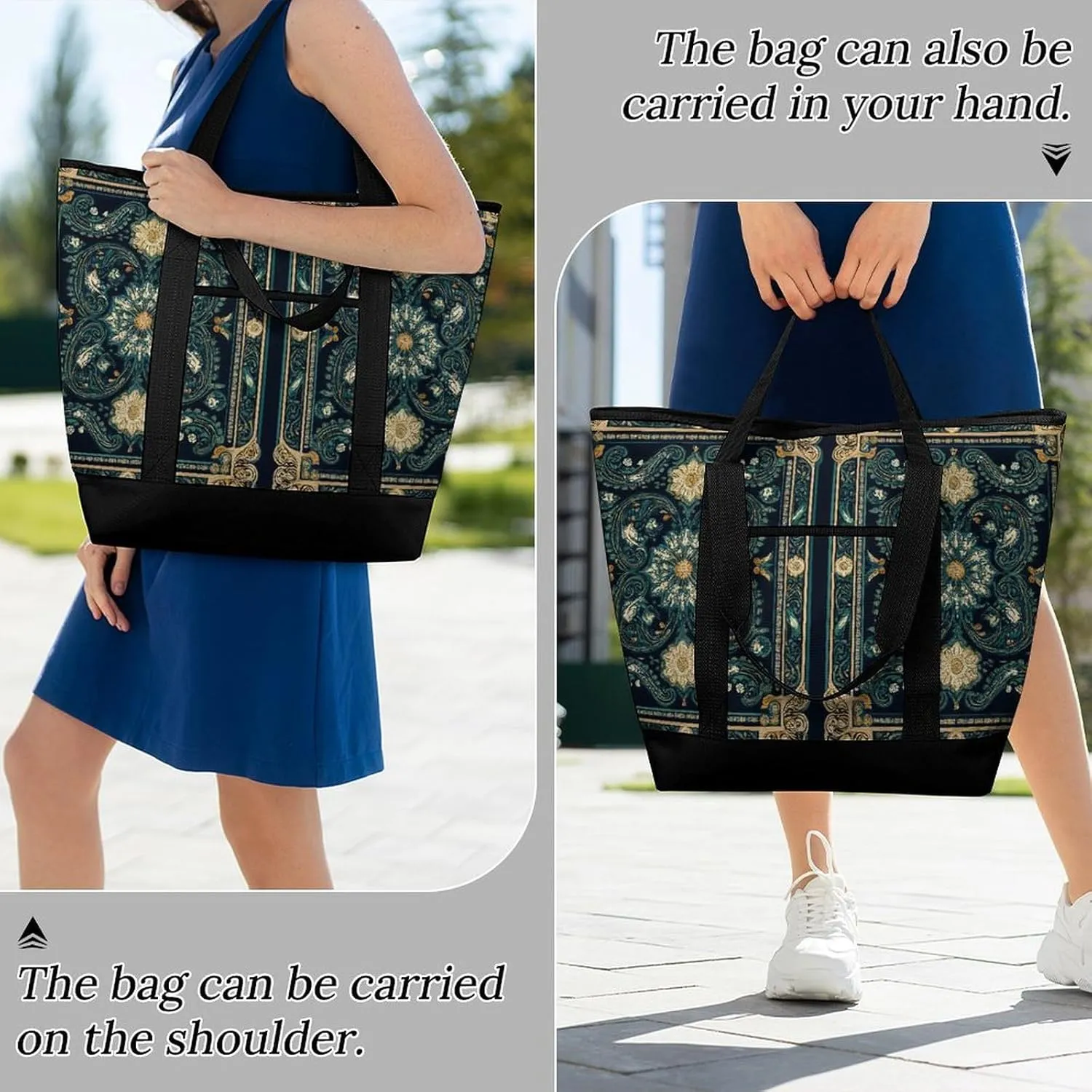 Women's Spacious Thermal Shoulder Bag Stylish Insulated Shopping Tote