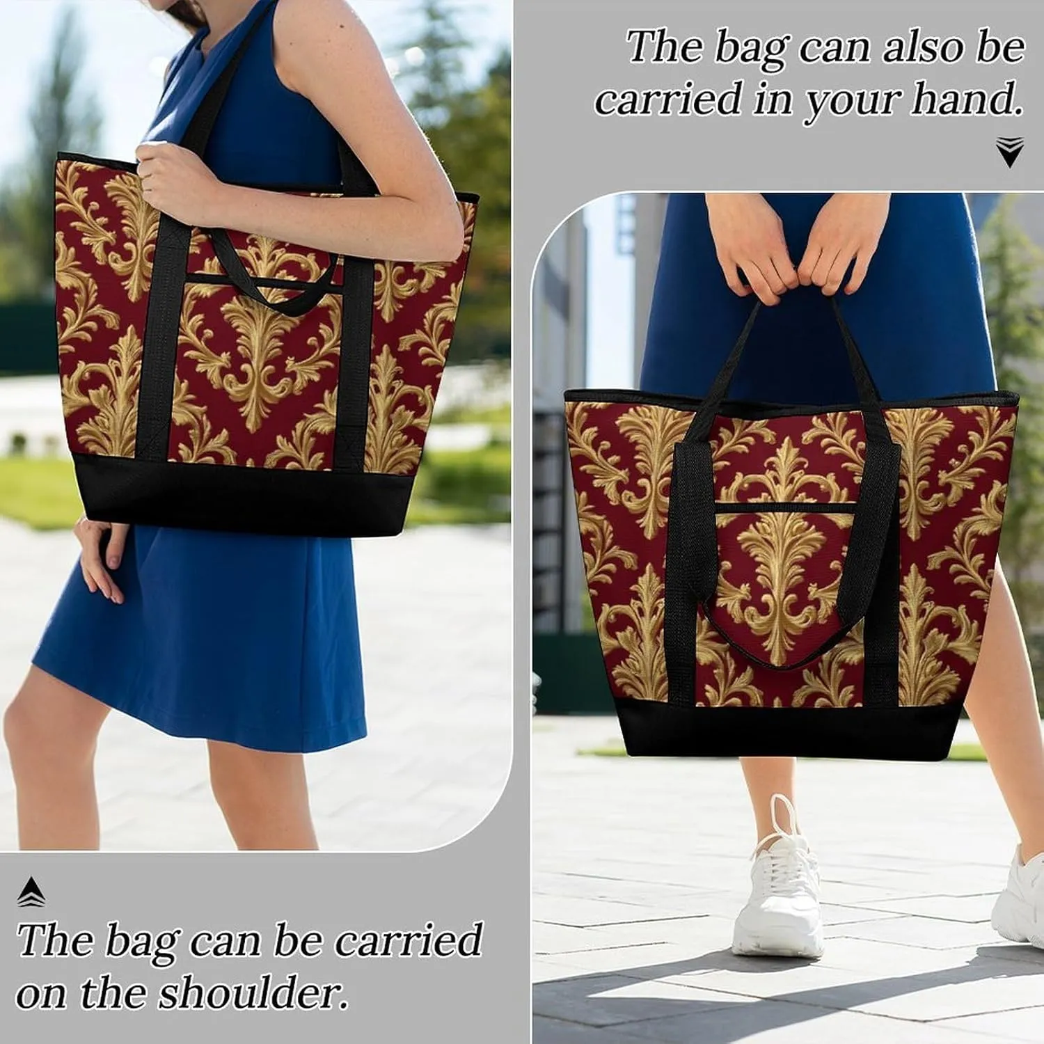 Women's Spacious Thermal Shoulder Bag Stylish Insulated Shopping Tote