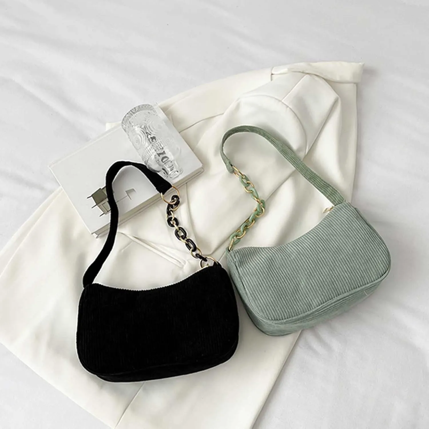 Women's Trendy Purses Vegan Leather Hobo Handbags Casual Travel Tote Foldable Hobo Bags Lightweight Puffer Bag(Black)