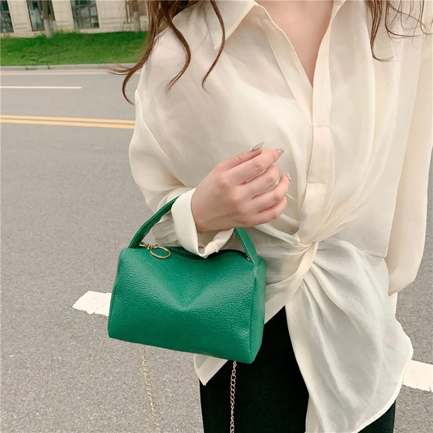 Women's Trendy Purses Vegan Leather Hobo Handbags Trendy Designer Shoulder Bags for Women Womens Shoulder Purse(Green)