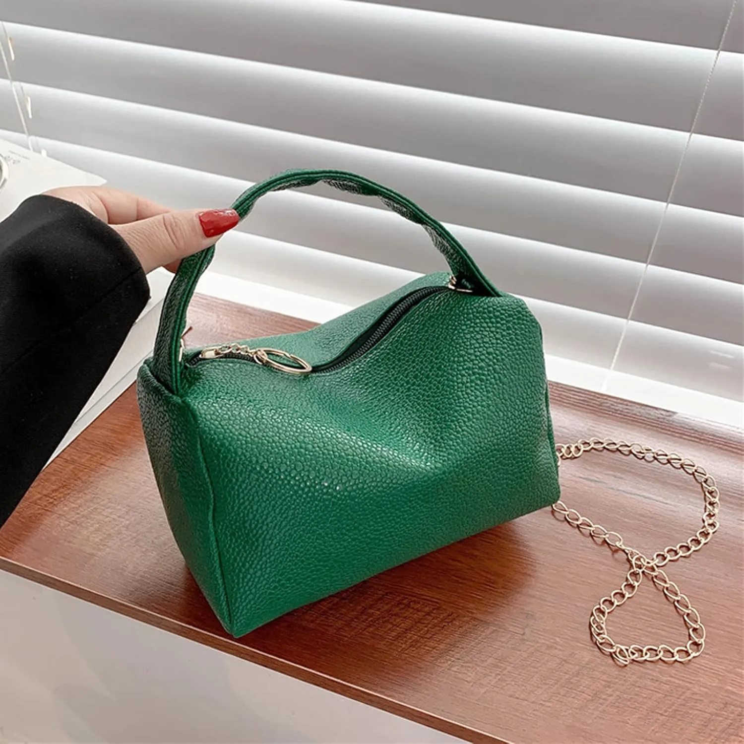 Women's Trendy Purses Vegan Leather Hobo Handbags Trendy Designer Shoulder Bags for Women Womens Shoulder Purse(Green)