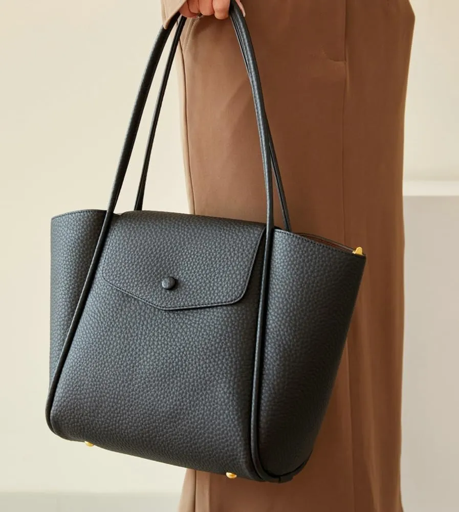 Womens Vegan Leather Tote Bag Stylish Work Shoulder Purse Spacious Shopping Handbag Top Handle Satchels 2pcs