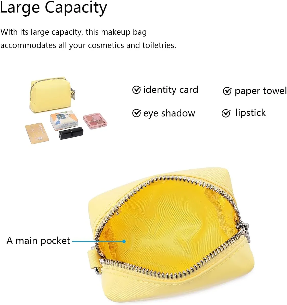Wristband Bag for Women's Makeup nylon Small Wristlet Pouch Lightweight Stylish Convenient Storage Solution