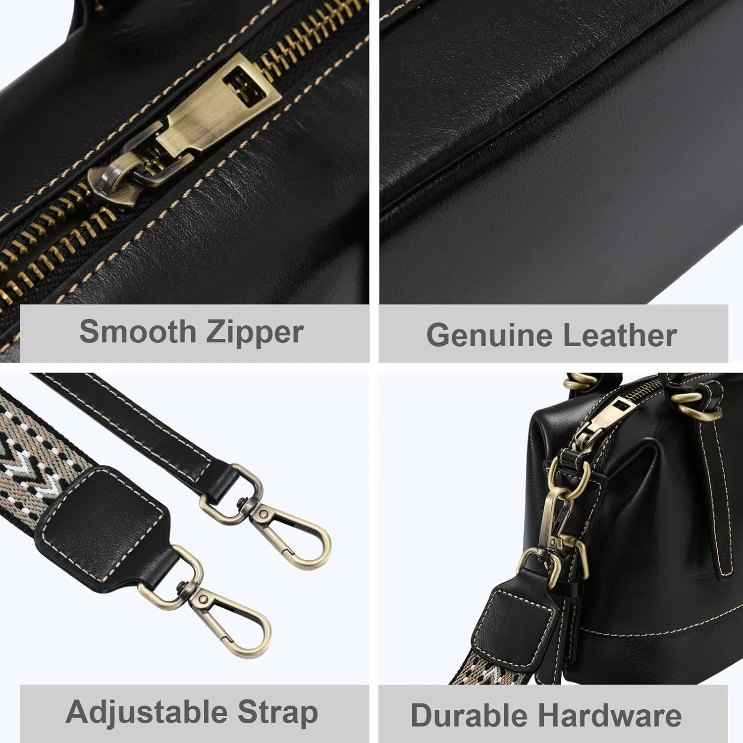 Yonami Women's Genuine Leather Crossbody Bag - Compact & Lightweight Designer Handbags