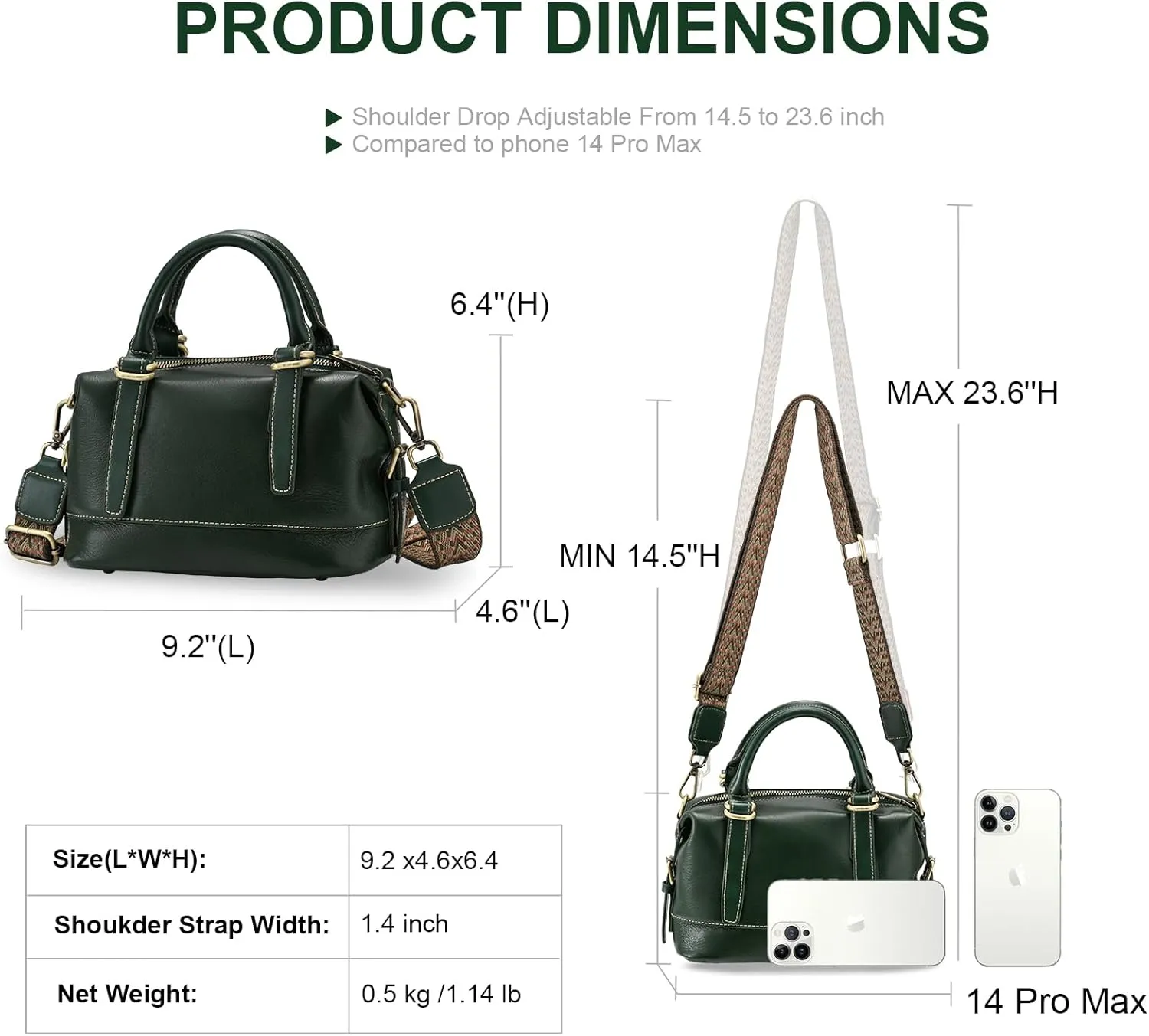 Yonami Women's Genuine Leather Crossbody Bag - Compact & Lightweight Designer Handbags
