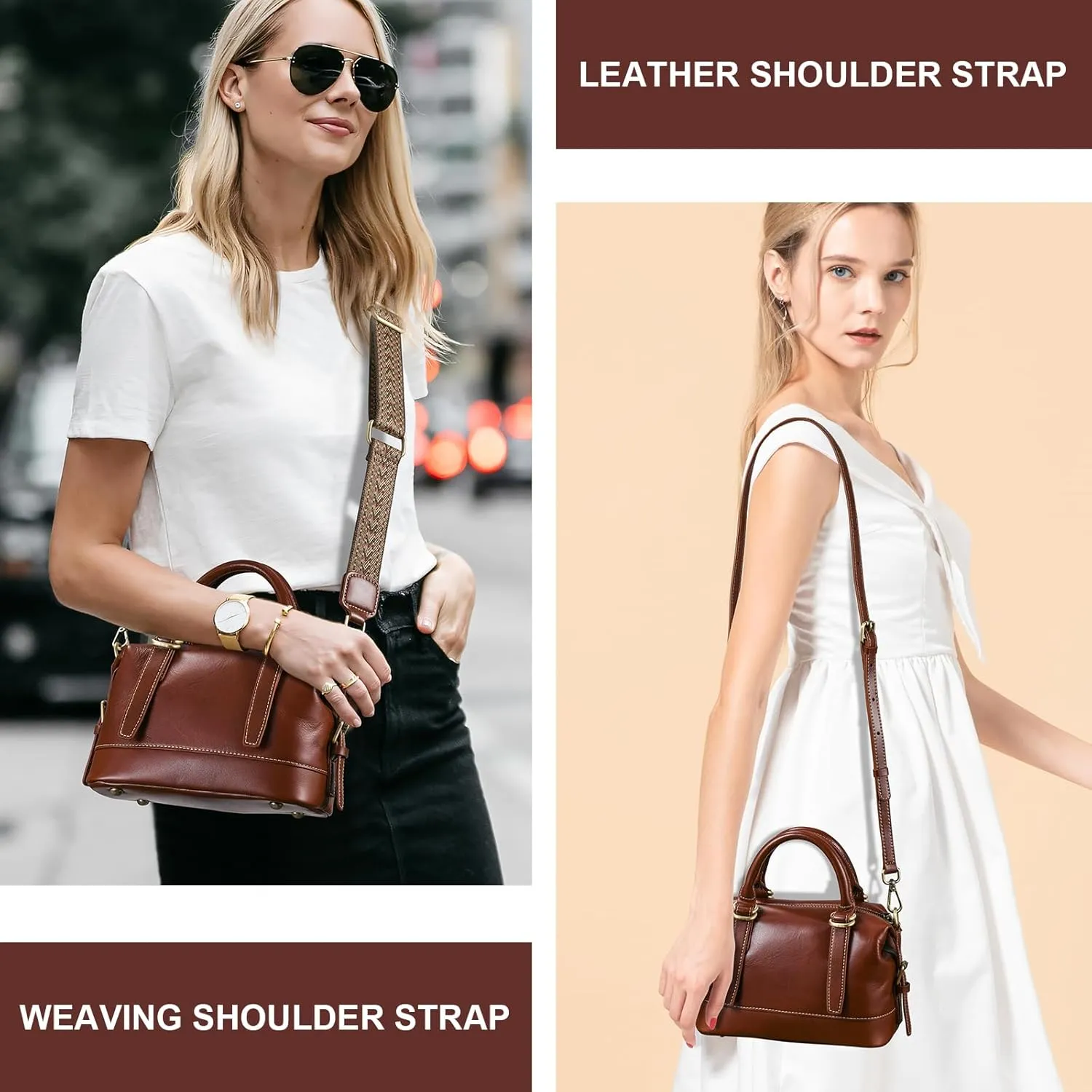 Yonami Women's Genuine Leather Crossbody Bag - Compact & Lightweight Designer Handbags
