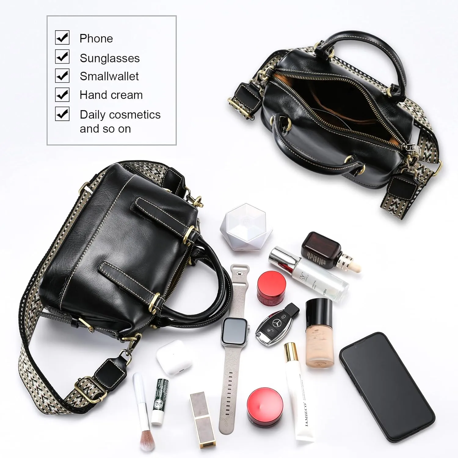 Yonami Women's Genuine Leather Crossbody Bag - Compact & Lightweight Designer Handbags