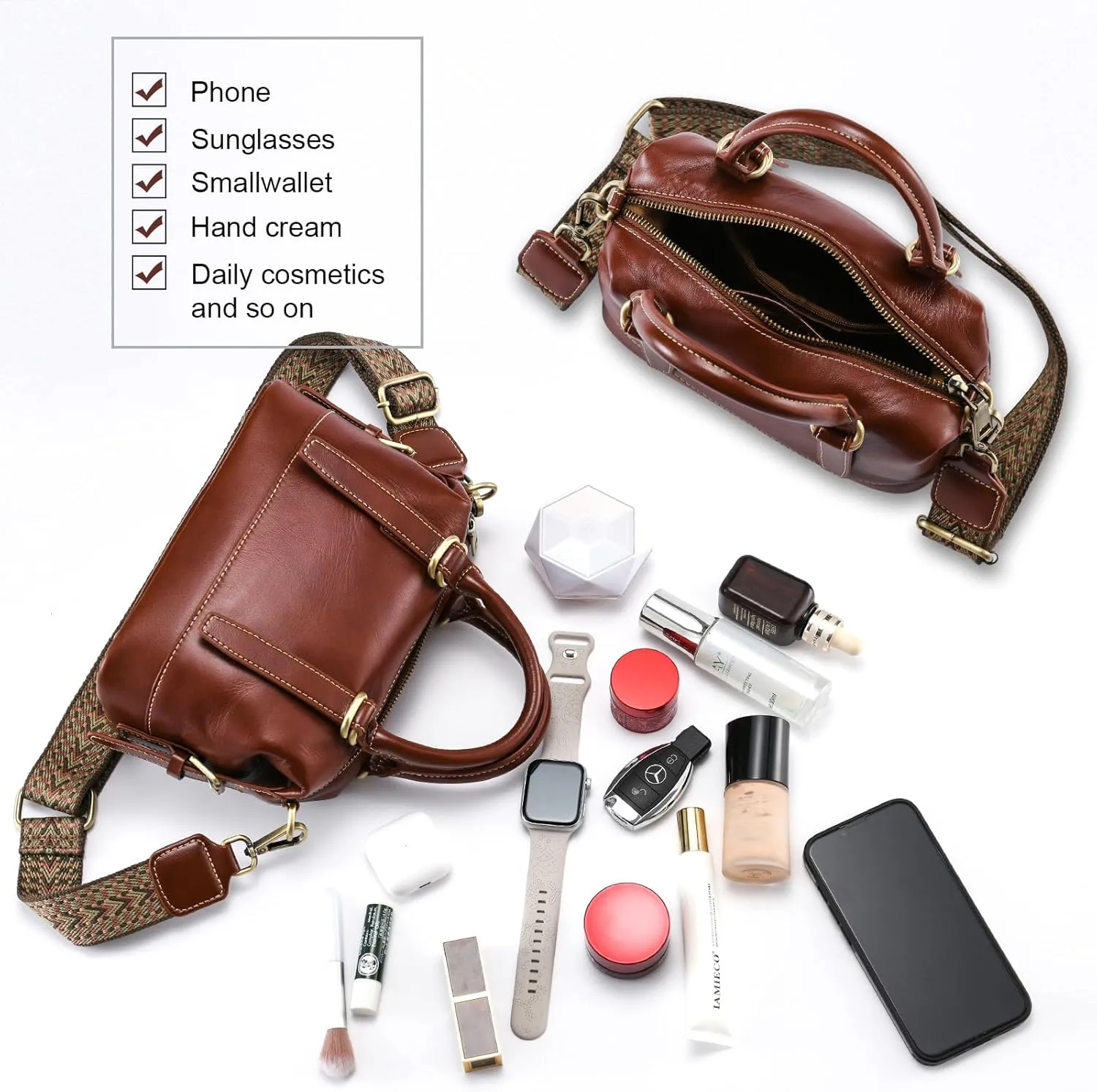 Yonami Women's Genuine Leather Crossbody Bag - Compact & Lightweight Designer Handbags
