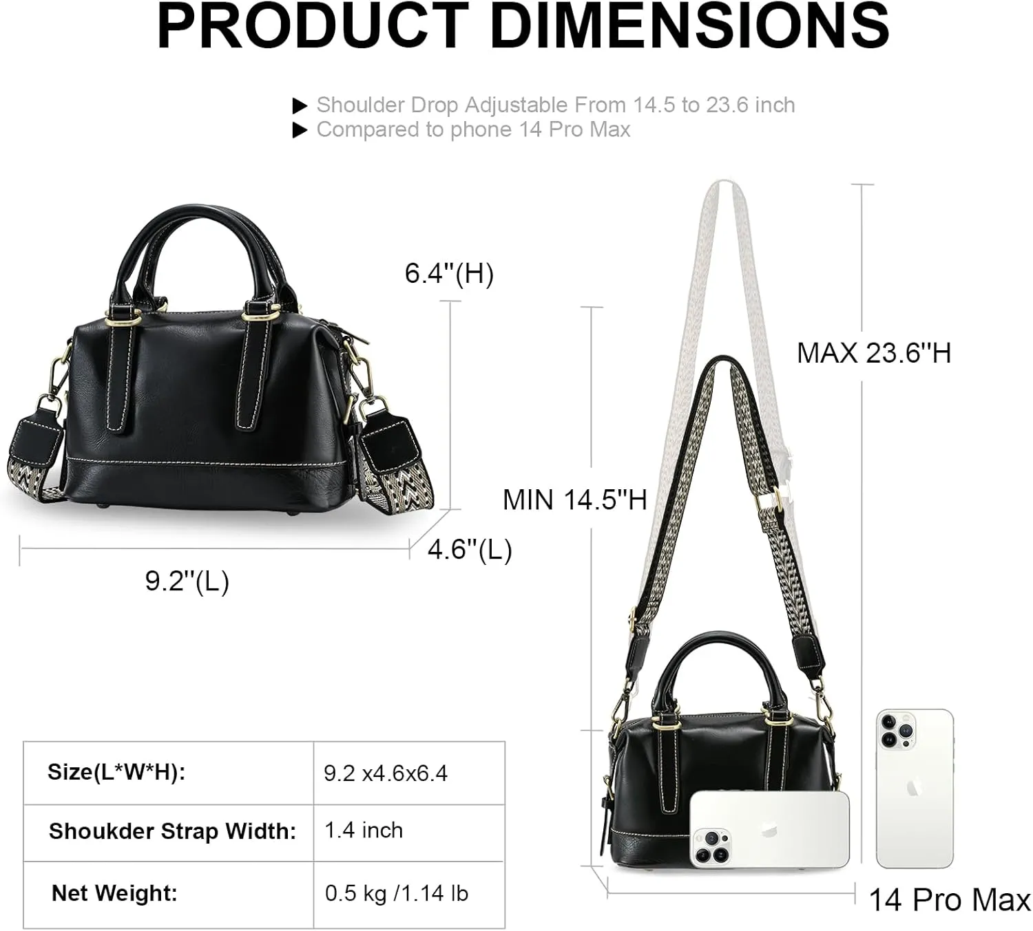 Yonami Women's Genuine Leather Crossbody Bag - Compact & Lightweight Designer Handbags