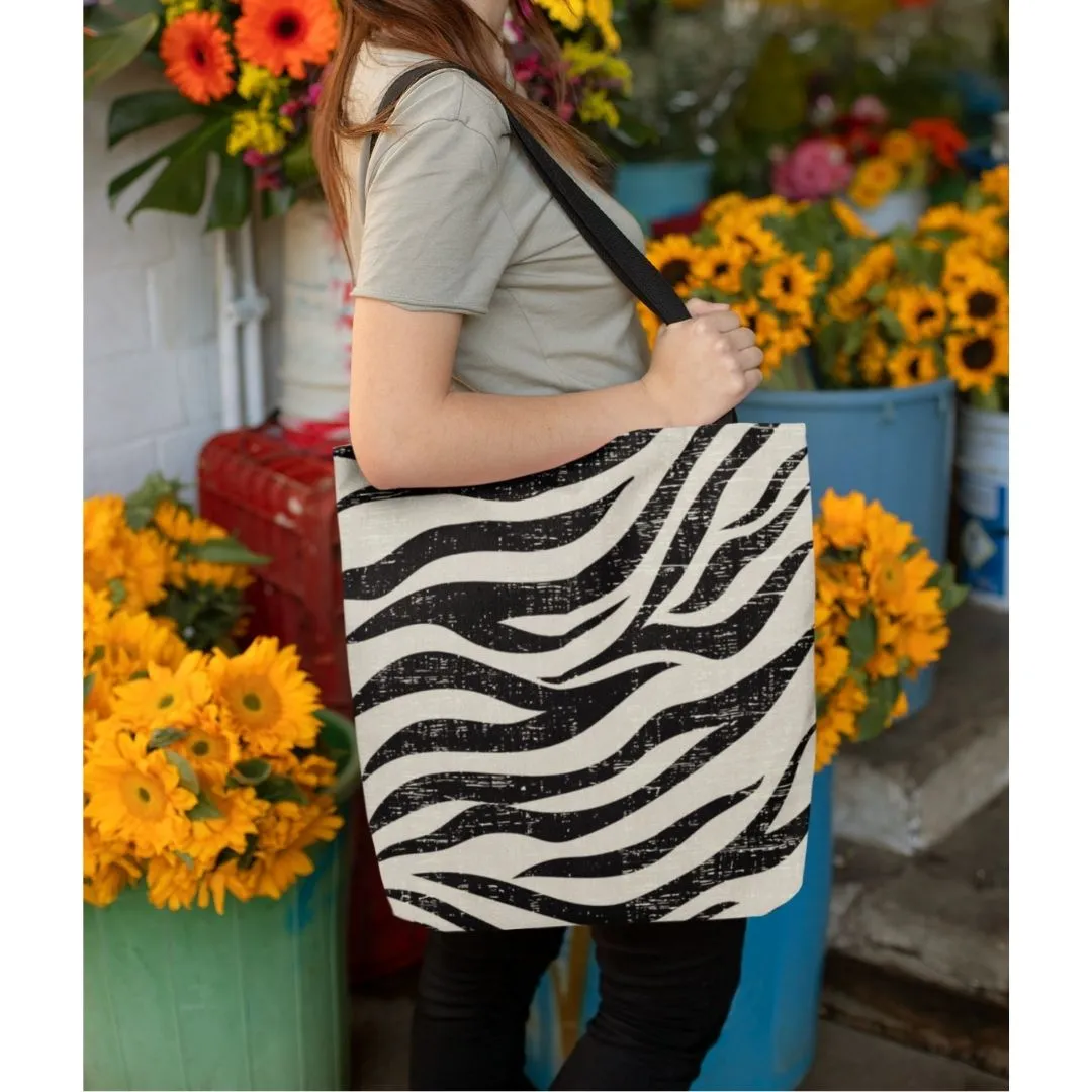 Zebra Print Beach Shopper Tote Bag Medium